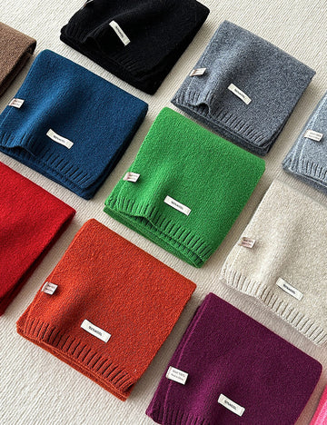 Minimalist Solid Color Versatile Warm Knit Scarf 6W6NSC89