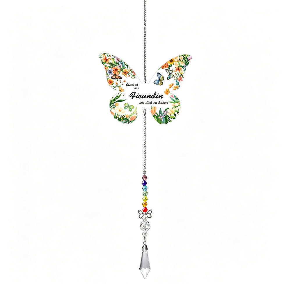 Colorful Butterfly Heart Crystal Hanging Sun Catcher 6H7HLS211