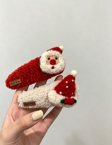 Plush Santa Hair Clip - DippedShop Wholesale - #7171