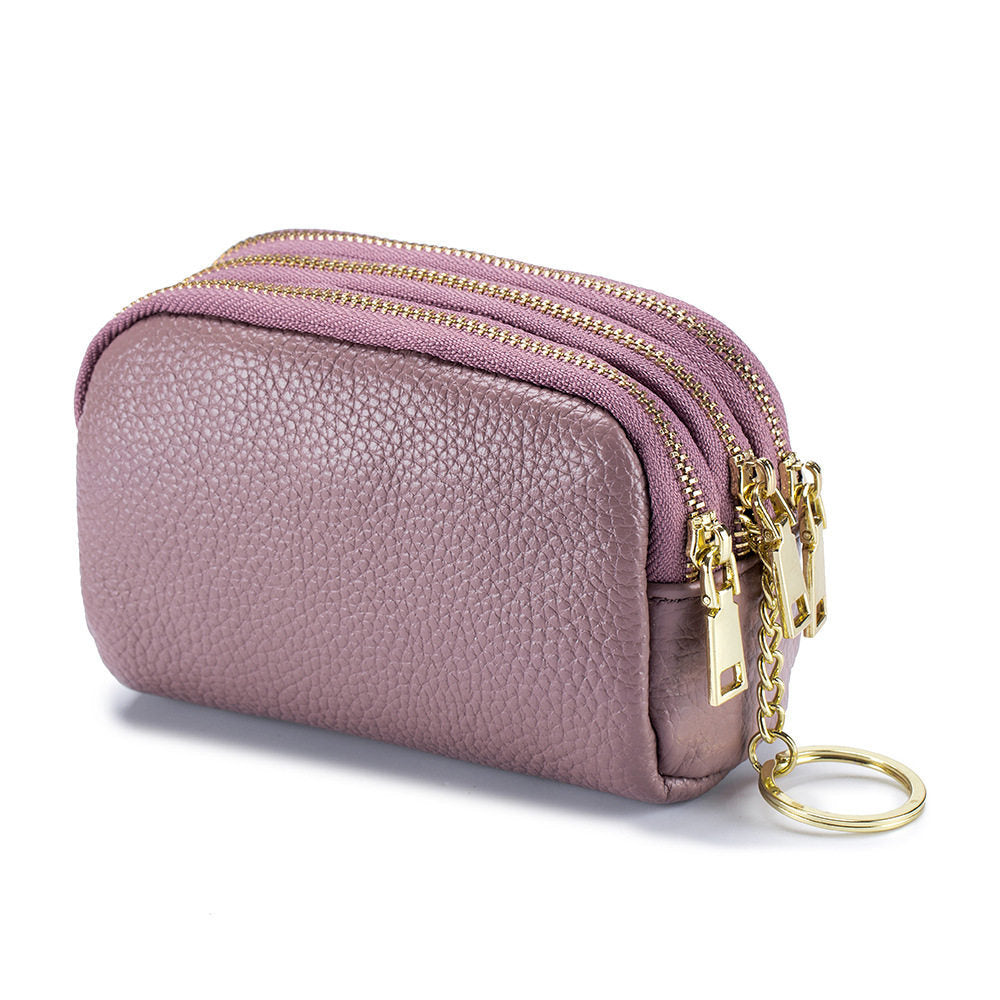 Cute Double Zipper Mini Leather Coin Purse 6W10BWB302