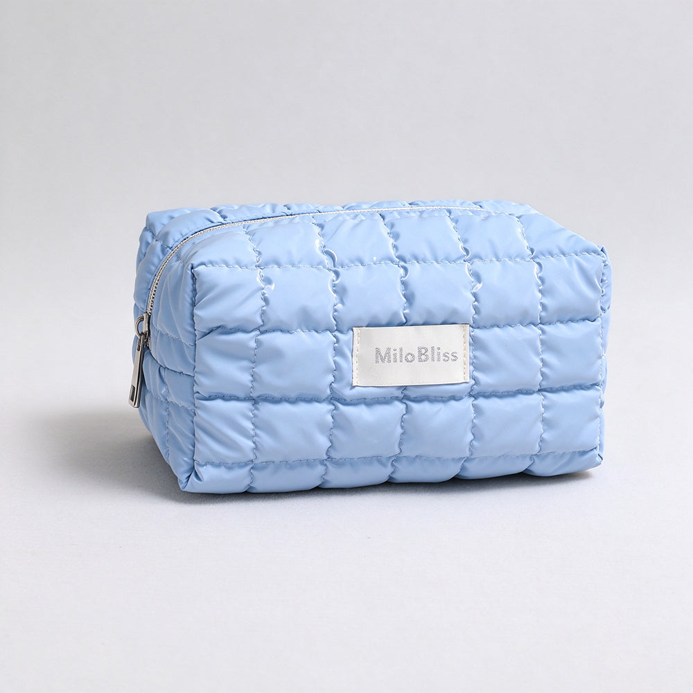 Minimalist Solid Color Quilt Shell Cosmetic Bag 6C5CO271