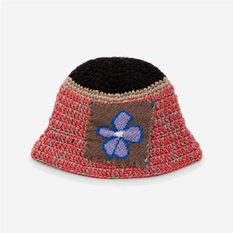 Color Block Splice Floral Jacquard Bucket Hat 6W6HAT634