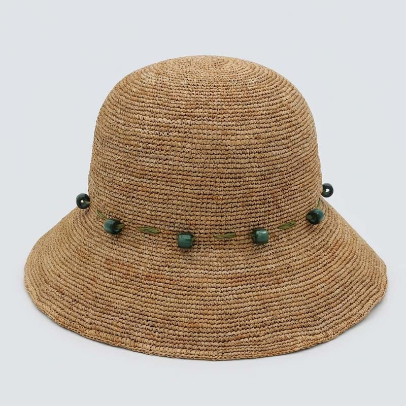 Boho Beaded Straw Hat - DippedShop Wholesale - #7923