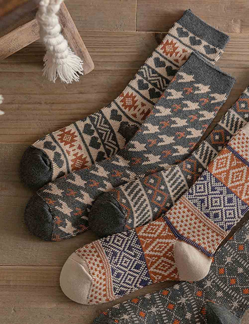 Boho Winter Thick Socks - DippedShop Wholesale - #7939