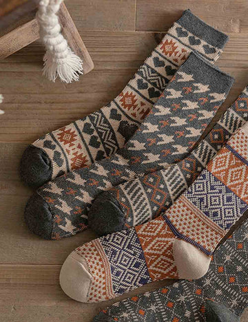 Boho Winter Thick Socks - DippedShop Wholesale - #7939
