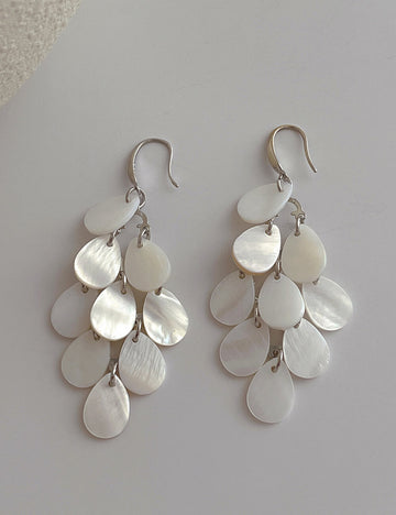 Danity Shell Teardrop Tassel Drop Earrings DP25D846