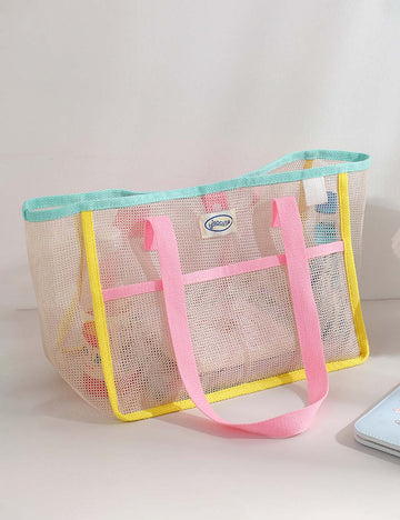 Simple Mesh Large Capacity Travel Shoulder Bag 8BW6BOB76L