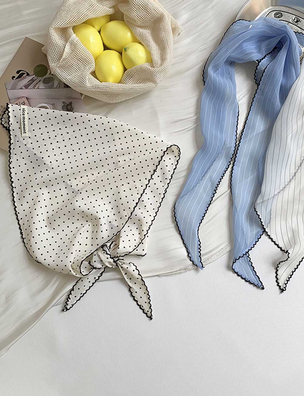 Polka Dot Striped Head Scarf - DippedShop Wholesale - #3459