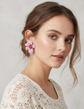 Color Block Flower Stud Earrings - DippedShop Wholesale - #1523