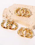 Rhinestone Pearl Hoop Earrings - DippedShop Wholesale - #5539