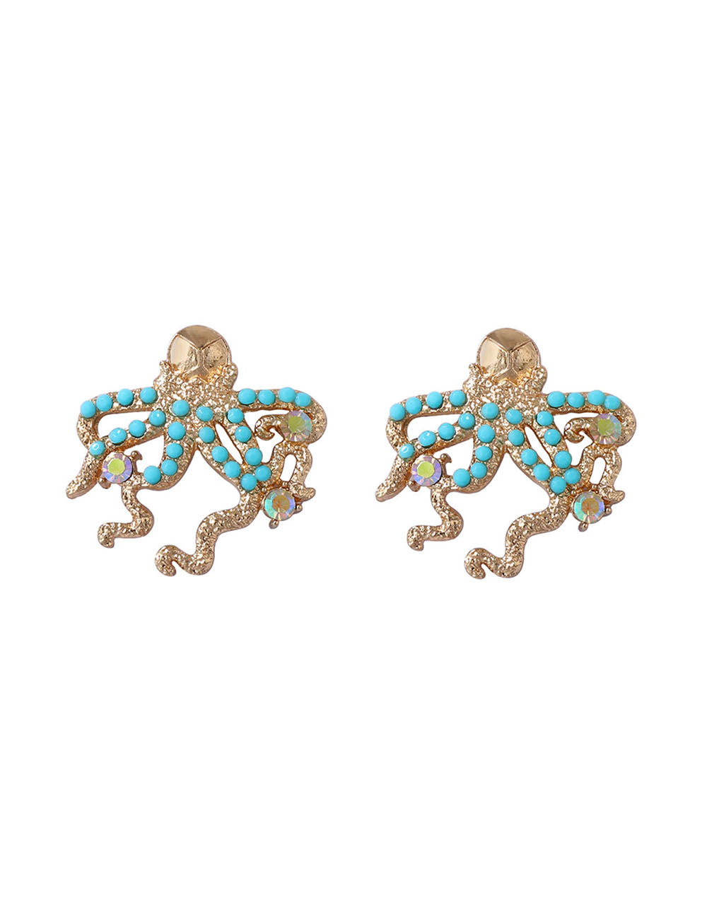 Gold Octopus Stud Earrings - DippedShop Wholesale - #0515