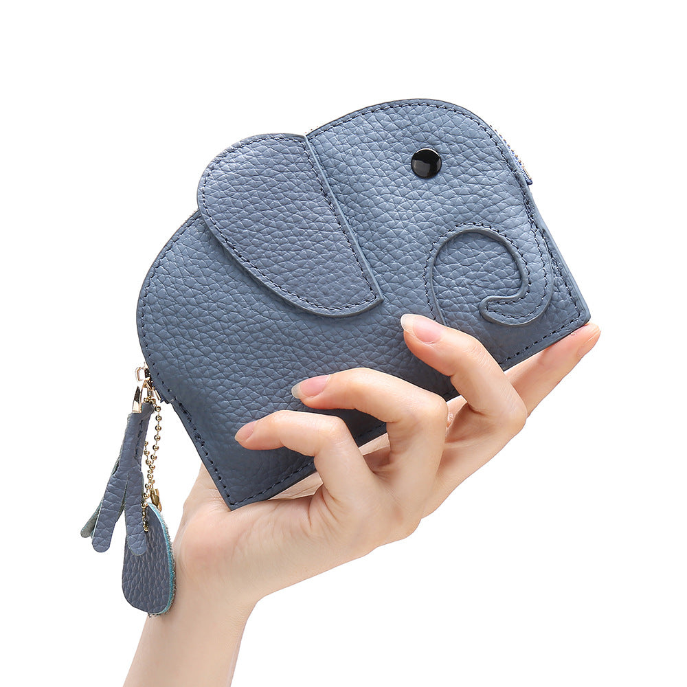 Cute Elephant Leather Mini Coin Purse 6W10BWB303