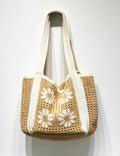 Casual Hand-Crochet Hollow Flower Tote Bag 6W10BBG1776