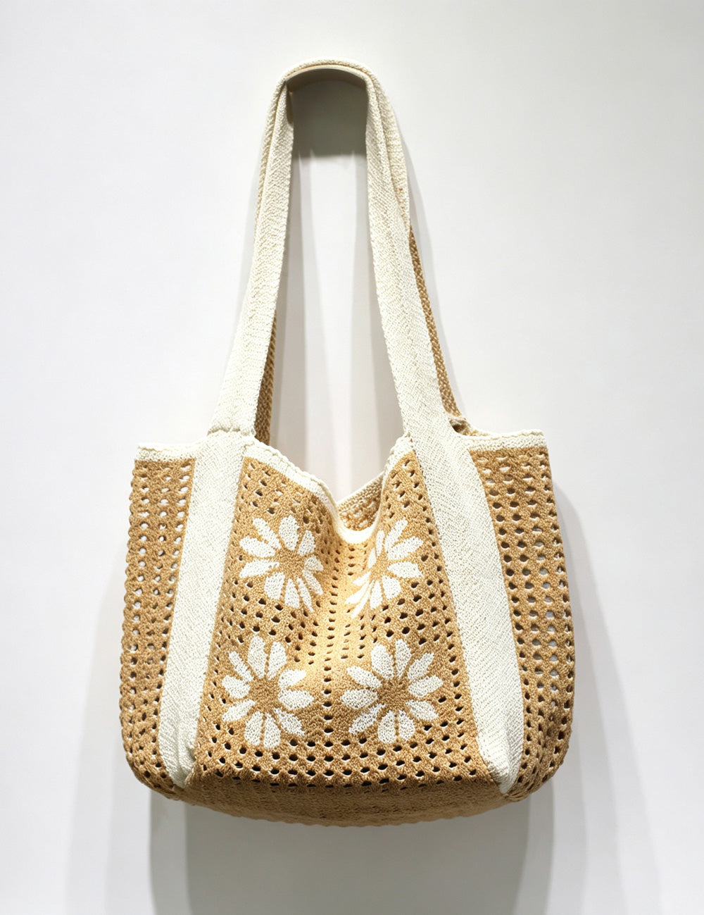 Casual Hand-Crochet Hollow Flower Tote Bag 6W10BBG1776