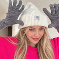 Solid Color Ribble Knit Touch Screen Gloves 6W6GLO92
