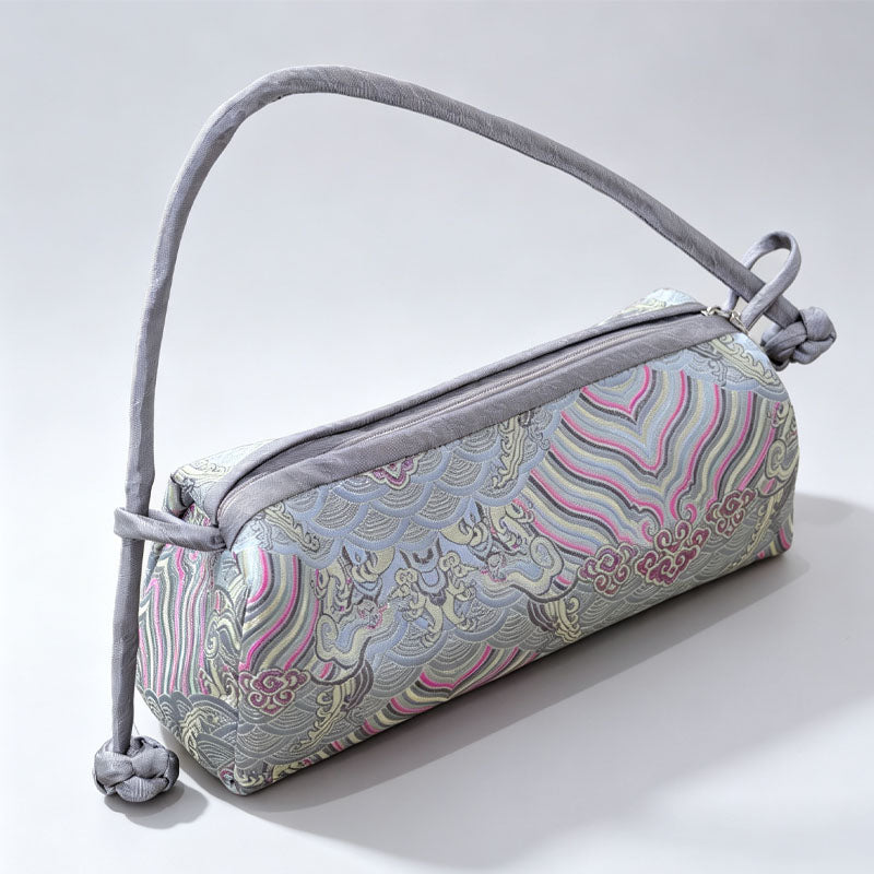 Elegant Floral Jacquard Color Block Handbag 6S10BBG1556
