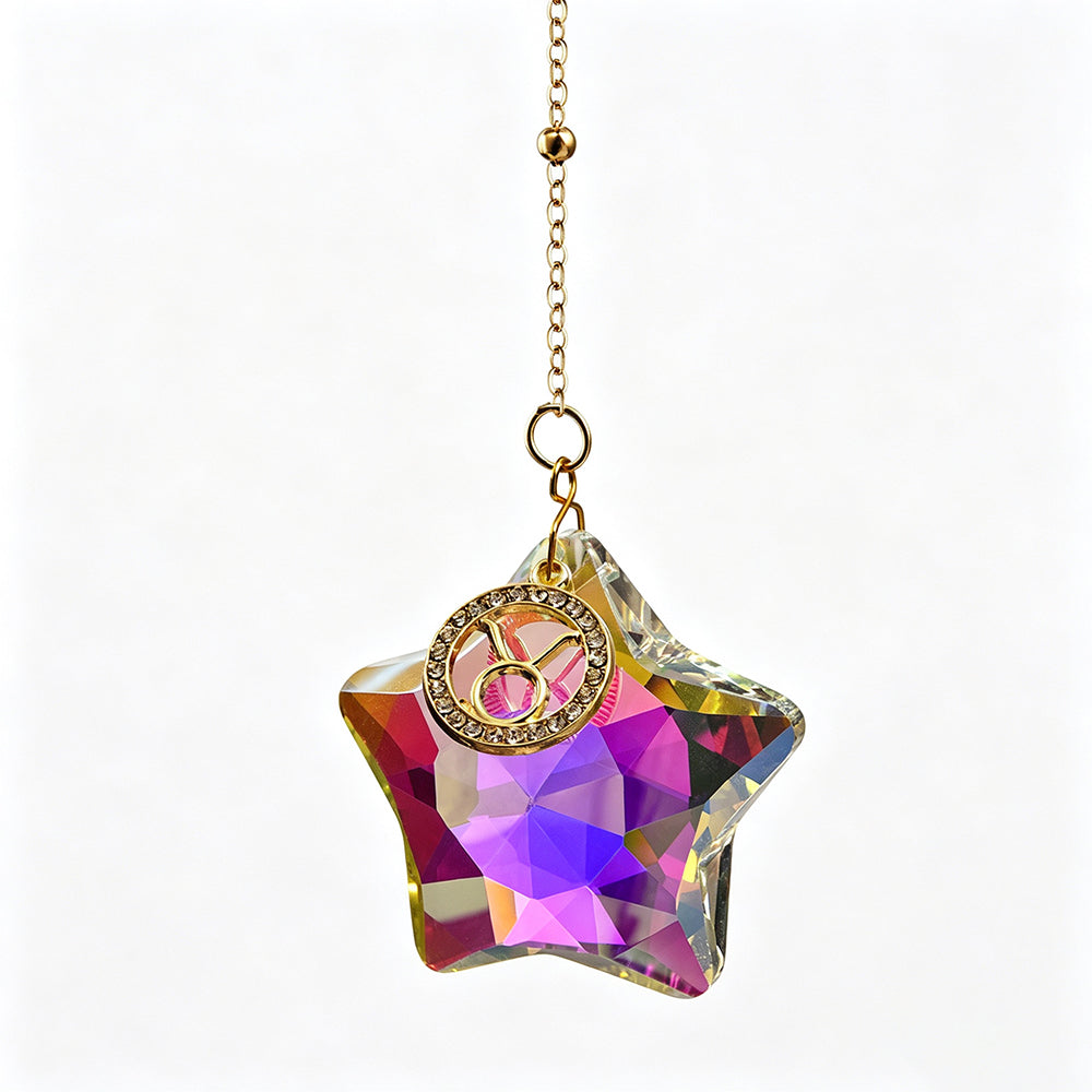 12 Zodiac Signs Crystal Star Hanging Sun Catcher 6H7HLS198