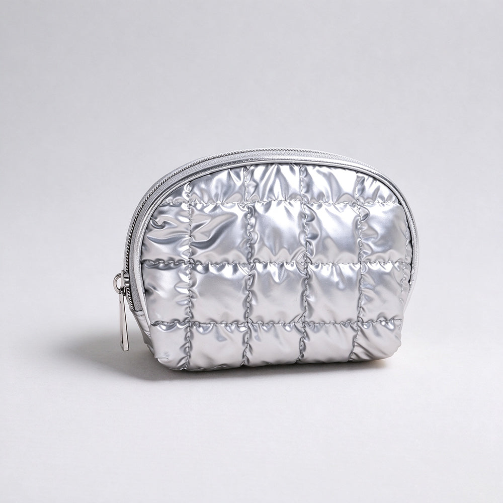 Minimalist Solid Color Quilt Shell Cosmetic Bag 6C5CO271