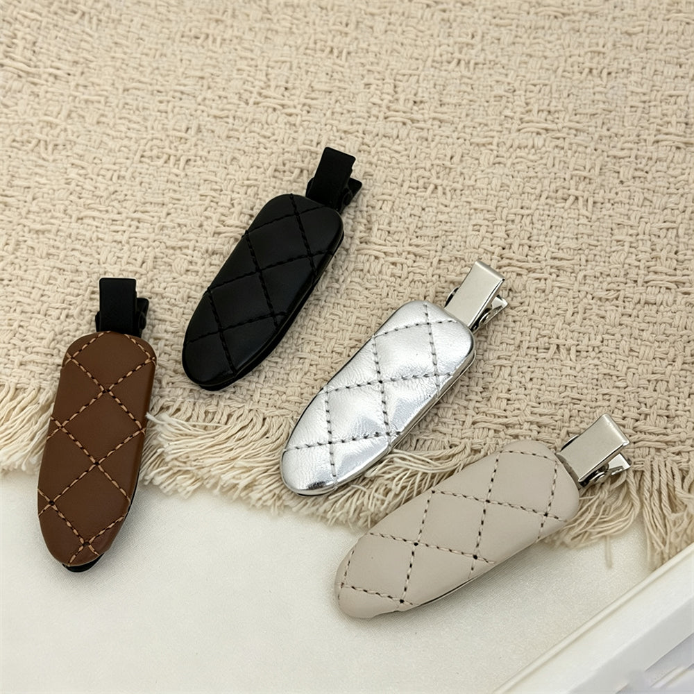Minimalist PU Leather No-Crease Snap Hair Clip 6W6HCP1621