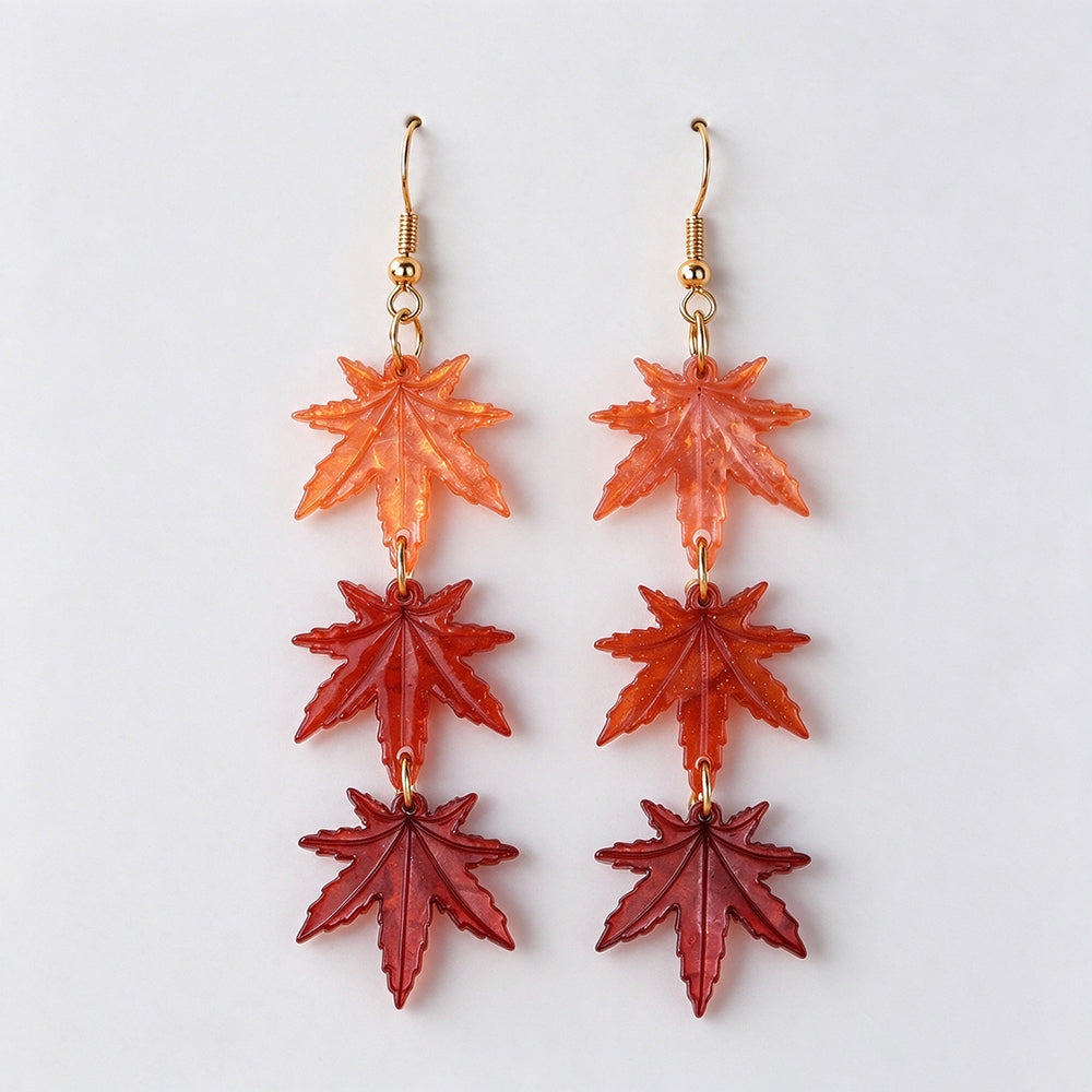 Maple Leaf Pearl Drop Earrings - DippedShop Wholesale - #2099