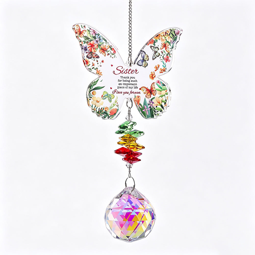 Colorful Butterfly Heart Crystal Hanging Sun Catcher 6H7HLS211