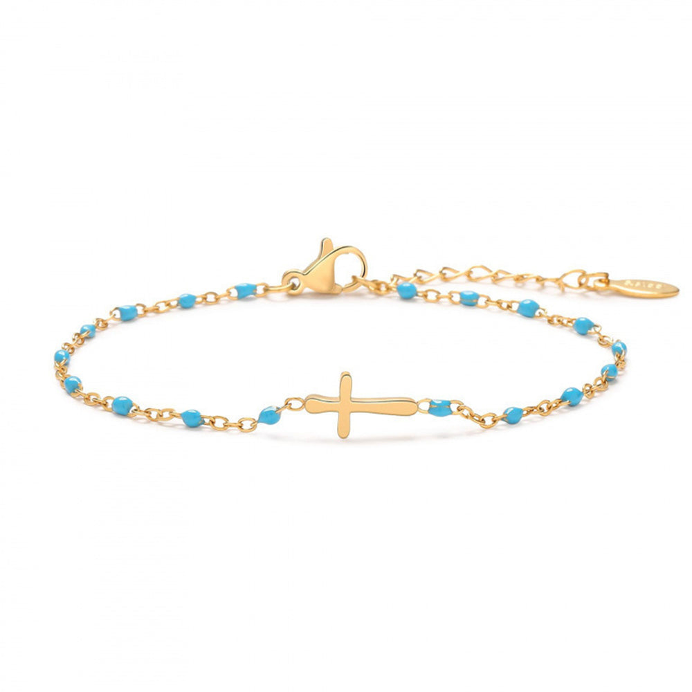Cross Bead Chain Bracelet - DippedShop Wholesale - #0179