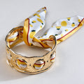 Chunky Gold Hammered Hollow Cuff Scarf Bracelet 6W6JBR746