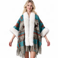 Faux Fur Knit Poncho Cape - DippedShop Wholesale - #3123