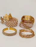 Vinatge Multi-Layer Pearl Rhinestone Bangle Bracelet 6W6JBR588