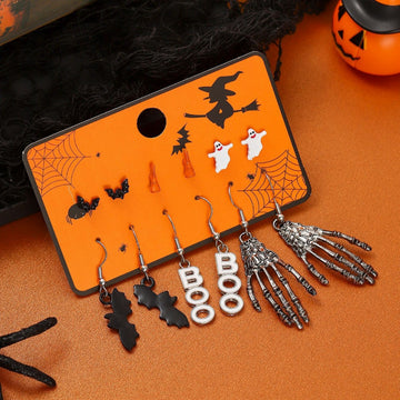 5+ Terror Skull Hand Ghost Halloween Earrings DPJE2739