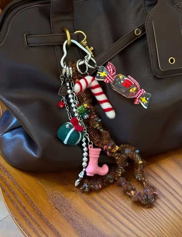 Cute Candy Pendant Beaded Tassel Bag Charm DP25G768
