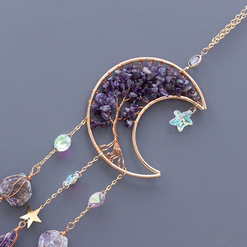 Natural Stone Moon Suncatcher - DippedShop Wholesale - #7795