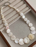 Shell Disc Beaded Necklace - DippedShop Wholesale - #6915