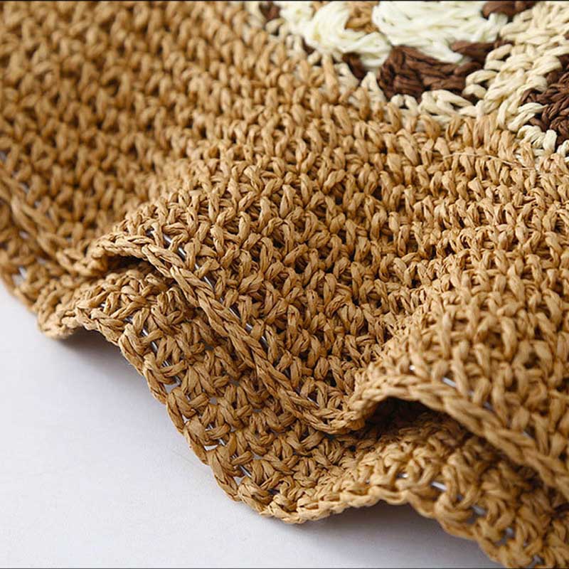 Floral Crochet Straw Hat - DippedShop Wholesale - #4435