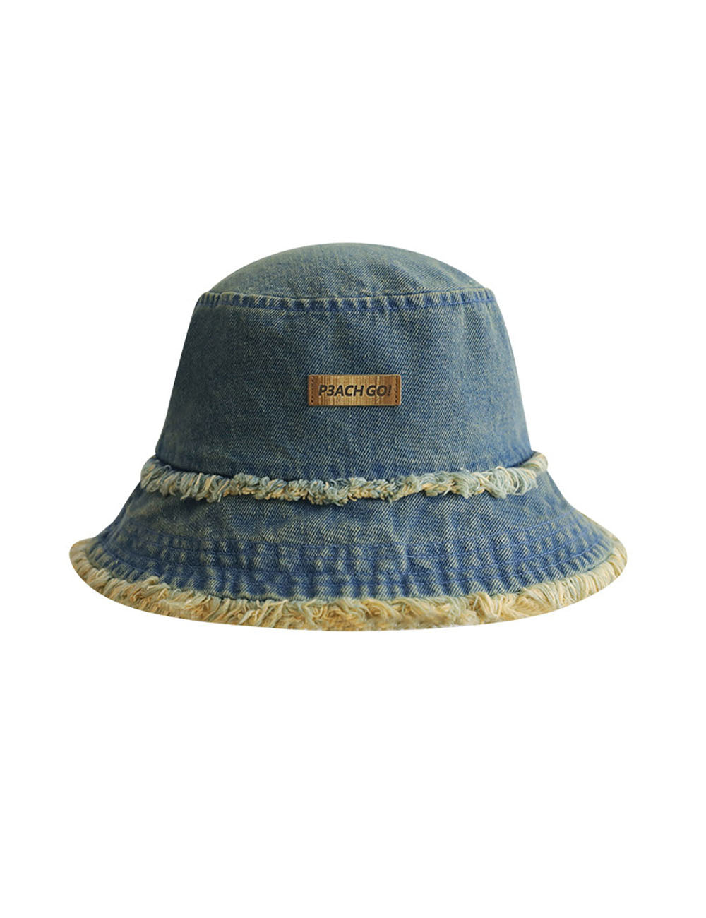 Denim Washed Distressed Frayed Bucket Hat DP25E973