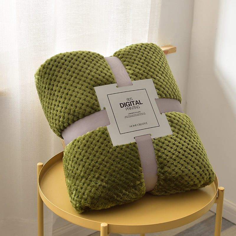 Pineapple Grid Coral Fleece Blanket - DippedShop Wholesale - #3795