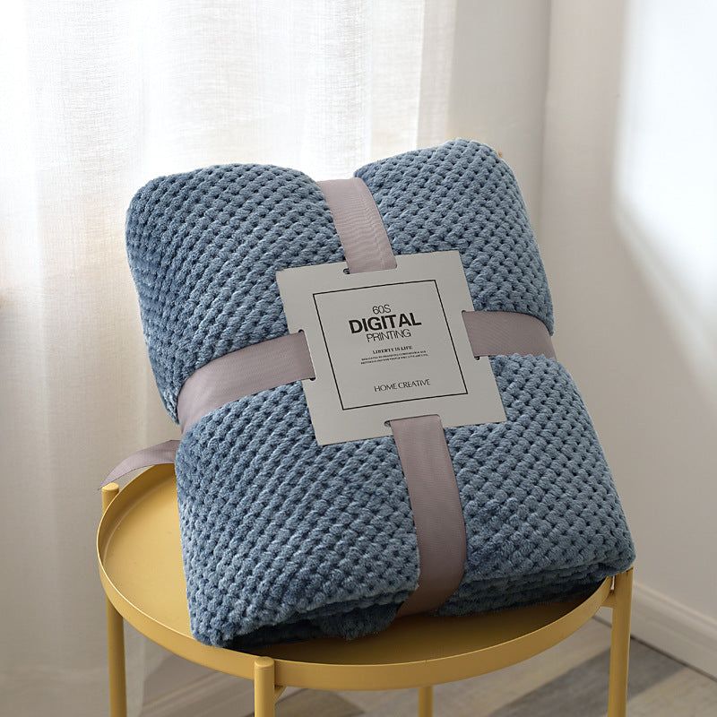 Pineapple Grid Coral Fleece Blanket - DippedShop Wholesale - #9331