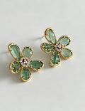 Dainty Rhinestone 3D Floral Dangle Stud Earrings 6W6JER563