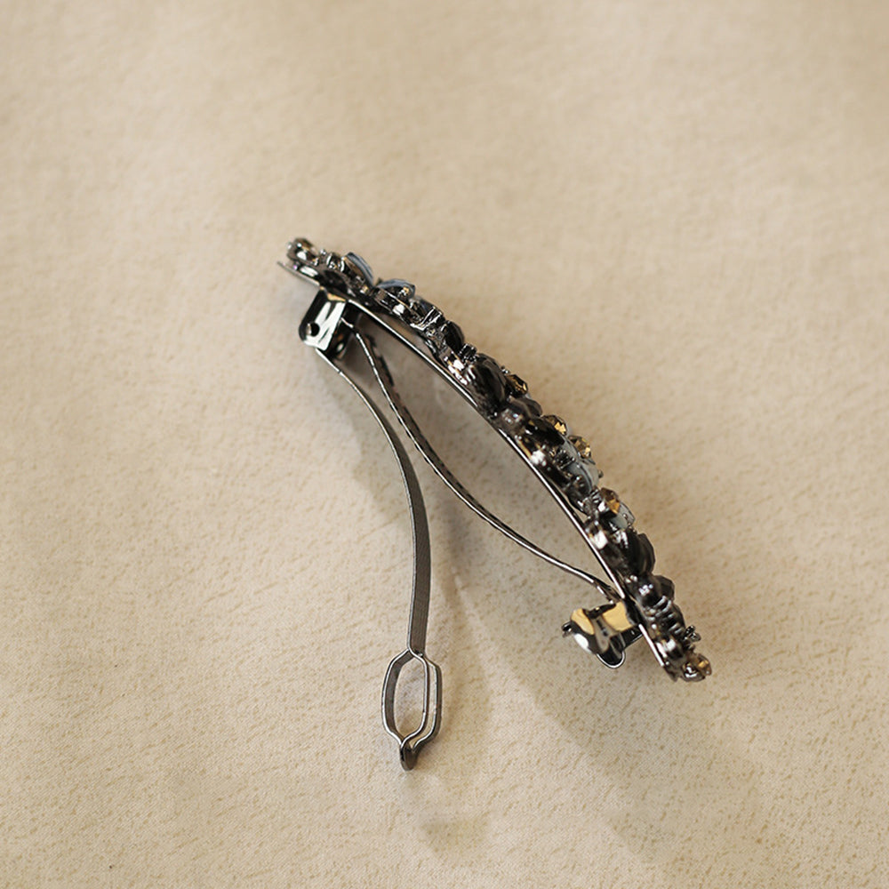 Rhinestone Flower Hair Barrette - DippedShop Wholesale - #2387