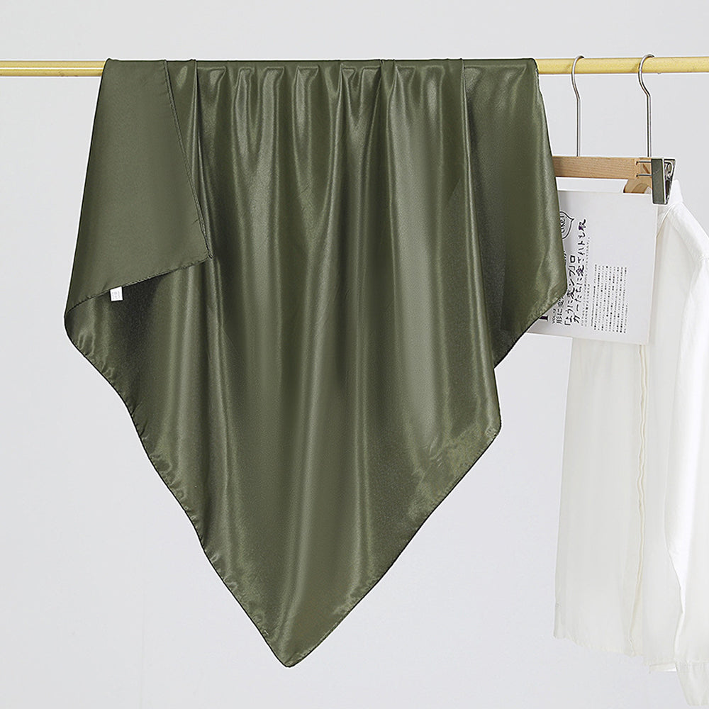 Minimalist Solid Color Soft Square Satin Scarf 6W6NSC234