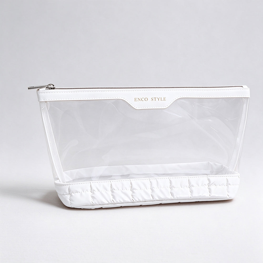Minimalist Solid Color Quilt Shell Cosmetic Bag 6C5CO271
