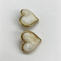 Vintage Enamel Heart Gold Plated Stud Earrings 6W6JER950