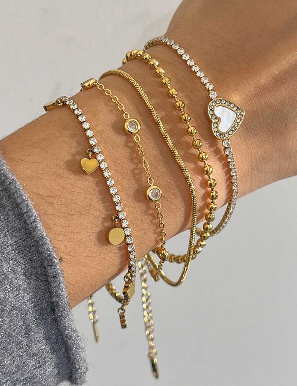 Minimalist Stainless Zircon Bracelet - DippedShop Wholesale - #4067