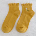 Ruffle Embroidery Crew Socks - DippedShop Wholesale - #2211