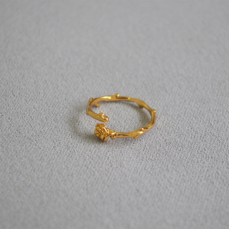 Gold Rose Open Ring - DippedShop Wholesale - #7059