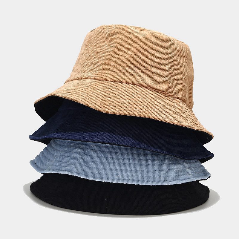 Simple Reversible Solid Color Corduroy Bucket Hat DP25F665