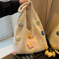 Flower Crochet Tote Bag - DippedShop Wholesale - #6771