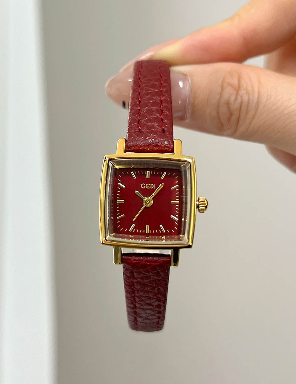 Vintage Square Dial Quartz Leather Strap Watch MK2SSAS6W6JWA03