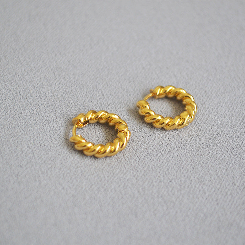 Dough Twist Hoop Earrings - DippedShop Wholesale - #0963