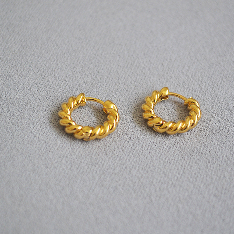 Dough Twist Hoop Earrings - DippedShop Wholesale - #3731